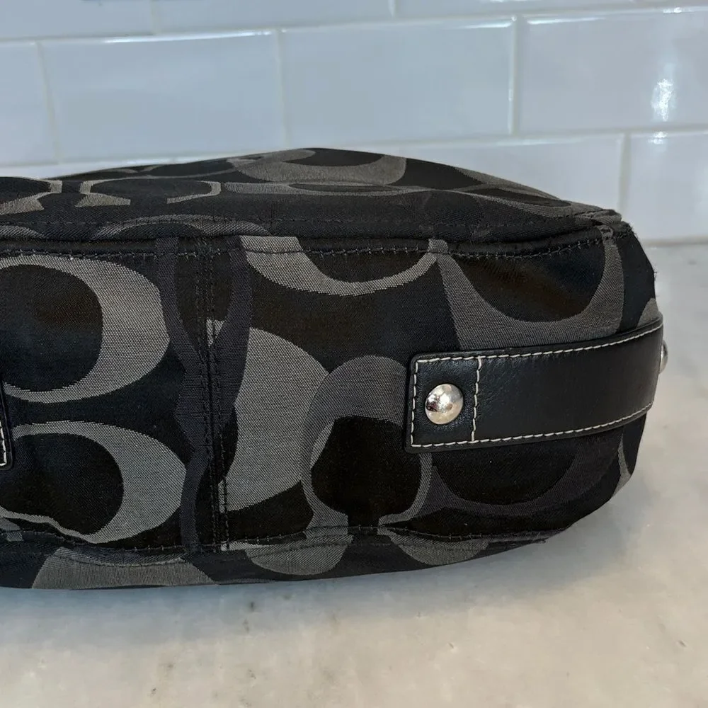 Coach Bag Purse Handbag Y2K Pocketbook Zoe Black and Gray Signature Tote